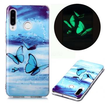 Flying Butterflies Noctilucent Soft TPU Back Cover for Huawei P30 Lite