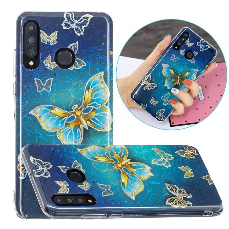 Golden Butterfly Painted Galvanized Electroplating Soft Phone Case Cover for Huawei P30 Lite