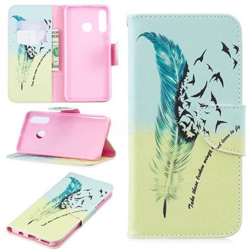 Feather Bird Leather Wallet Case for Huawei P30 Lite