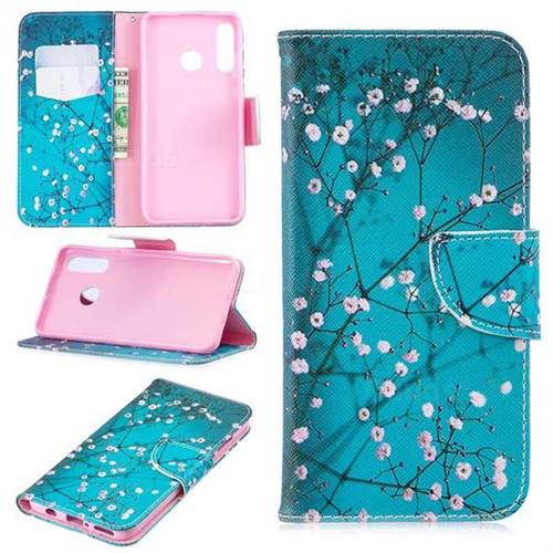 Blue Plum Leather Wallet Case for Huawei P30 Lite
