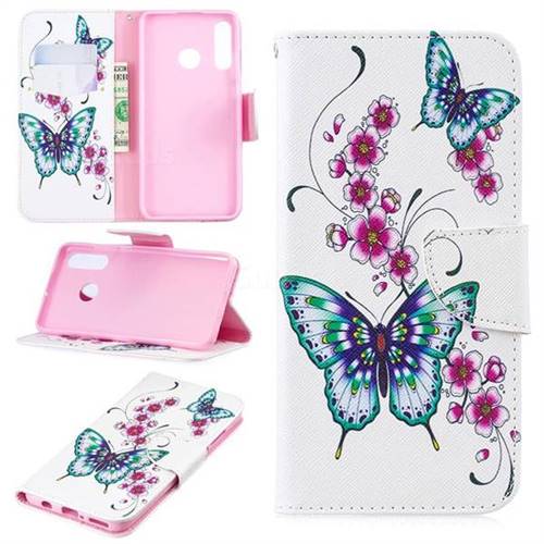 Peach Butterflies Leather Wallet Case for Huawei P30 Lite
