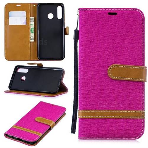 Jeans Cowboy Denim Leather Wallet Case for Huawei P30 Lite - Rose