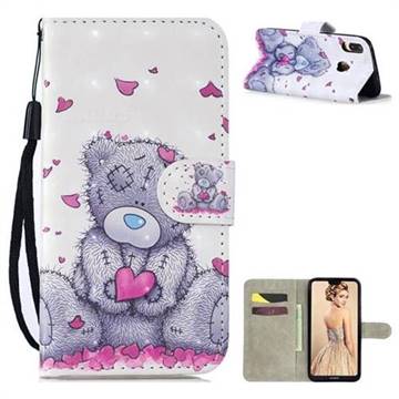 Love Panda 3D Painted Leather Wallet Phone Case for Huawei P30 Lite