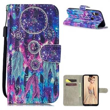 Star Wind Chimes 3D Painted Leather Wallet Phone Case for Huawei P30 Lite