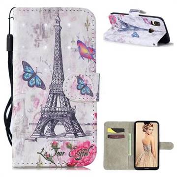Paris Tower 3D Painted Leather Wallet Phone Case for Huawei P30 Lite