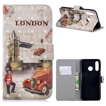 Retro London 3D Painted Leather Phone Wallet Case for Huawei P30 Lite