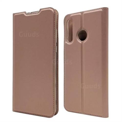 Ultra Slim Card Magnetic Automatic Suction Leather Wallet Case for Huawei P30 Lite - Rose Gold