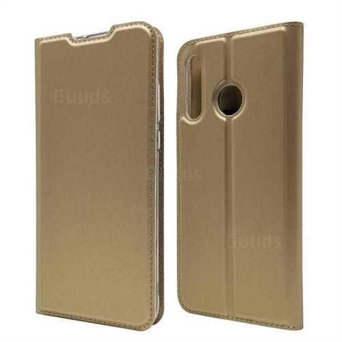 Ultra Slim Card Magnetic Automatic Suction Leather Wallet Case for Huawei P30 Lite - Champagne