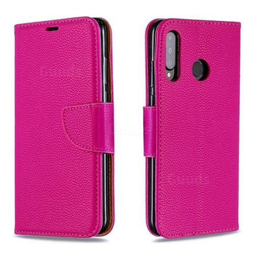 Classic Luxury Litchi Leather Phone Wallet Case for Huawei P30 Lite - Rose