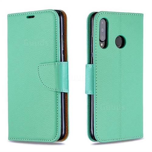 Classic Luxury Litchi Leather Phone Wallet Case for Huawei P30 Lite - Green
