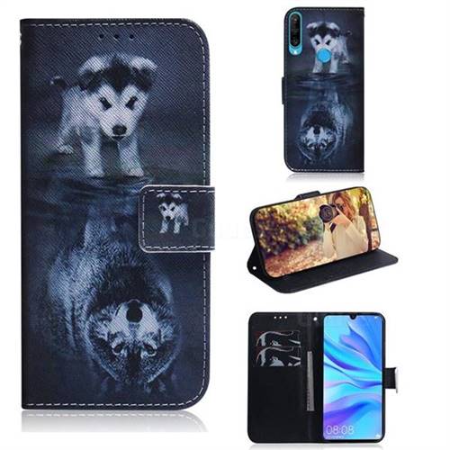 Wolf and Dog PU Leather Wallet Case for Huawei P30 Lite