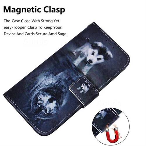 Wolf and Dog PU Leather Wallet Case for Huawei P30 Lite Huawei