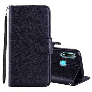 Litchi Pattern PU Leather Wallet Case for Huawei P30 Lite - Black