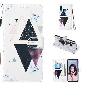 Triangle Marble Smooth Leather Phone Wallet Case for Huawei P30 Lite