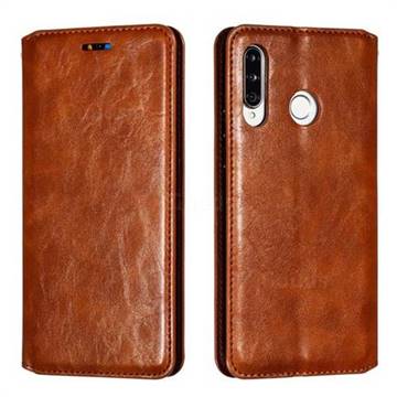 Retro Slim Magnetic Crazy Horse PU Leather Wallet Case for Huawei P30 Lite - Brown