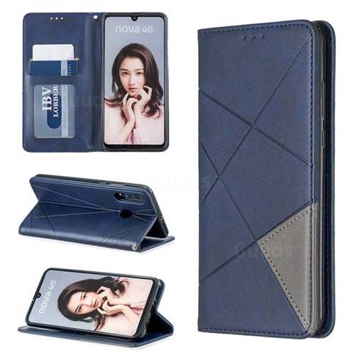 Prismatic Slim Magnetic Sucking Stitching Wallet Flip Cover for Huawei P30 Lite - Blue