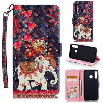 Phoenix Elephant 3D Painted Leather Phone Wallet Case for Huawei P30 Lite