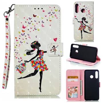 Flower Girl 3D Painted Leather Phone Wallet Case for Huawei P30 Lite