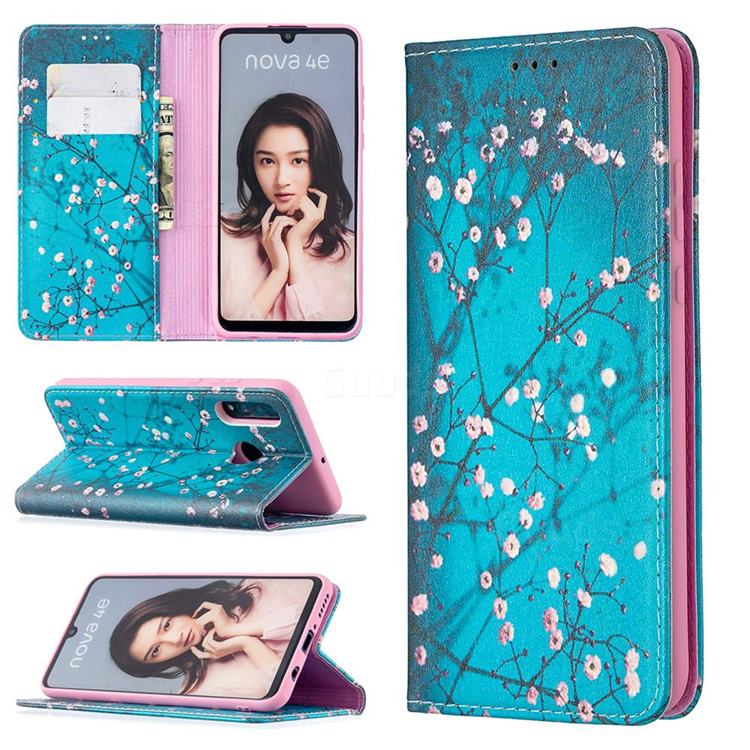 Plum Blossom Slim Magnetic Attraction Wallet Flip Cover for Huawei P30 Lite