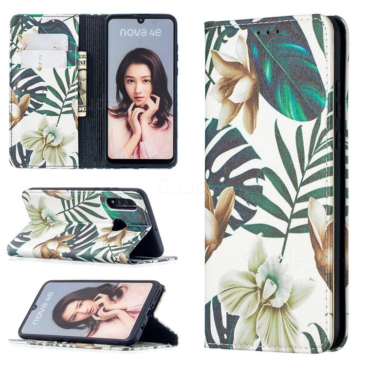 Flower Leaf Slim Magnetic Attraction Wallet Flip Cover for Huawei P30 Lite