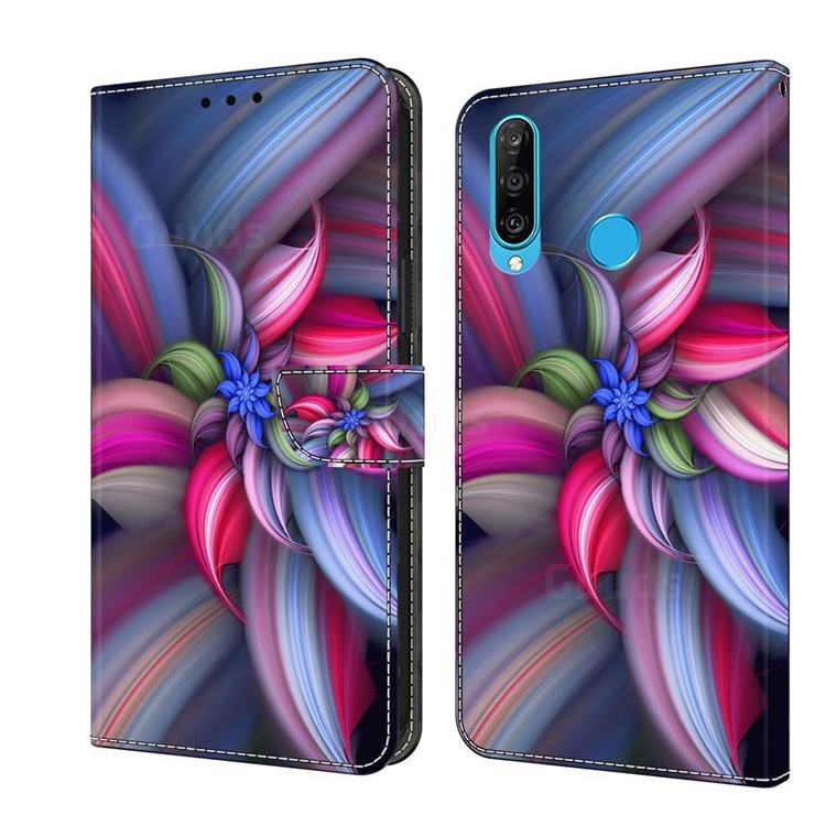Colorful Flower Crystal PU Leather Protective Wallet Case Cover for Huawei P30 Lite