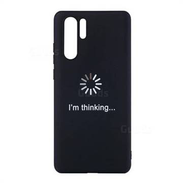 Thinking Stick Figure Matte Black TPU Phone Cover for Huawei P30 Pro
