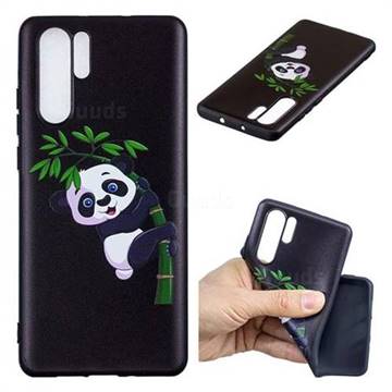 Bamboo Panda 3D Embossed Relief Black Soft Back Cover for Huawei P30 Pro