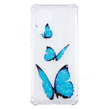 Blue butterfly Anti-fall Clear Varnish Soft TPU Back Cover for Huawei P30 Pro