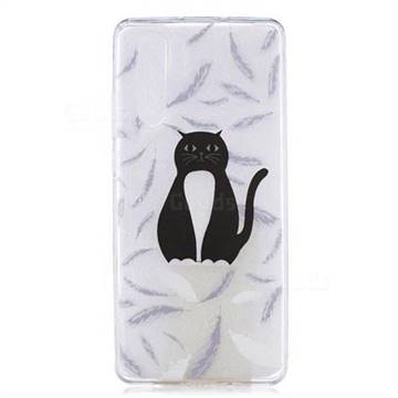 Feather Black Cat Super Clear Soft TPU Back Cover for Huawei P30 Pro