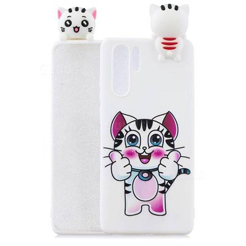 Cute Pink Kitten Soft 3D Climbing Doll Soft Case for Huawei P30 Pro