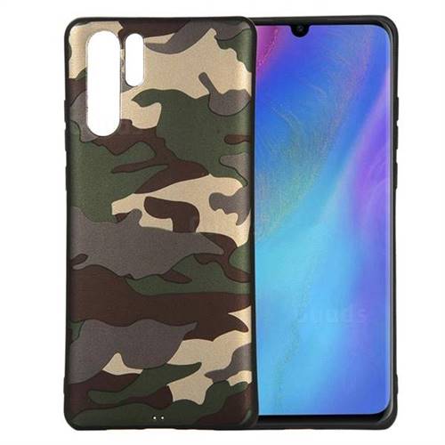 Camouflage Soft TPU Back Cover for Huawei P30 Pro - Gold Green