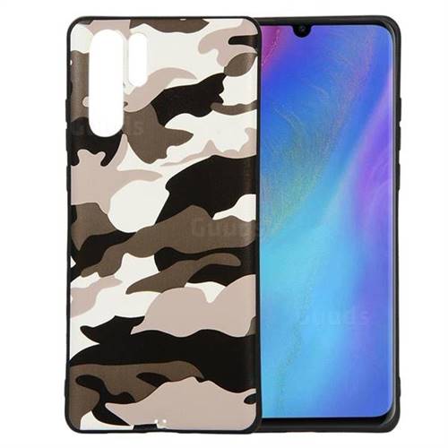 Camouflage Soft TPU Back Cover for Huawei P30 Pro - Black White