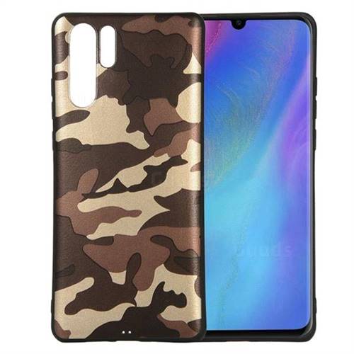 Camouflage Soft TPU Back Cover for Huawei P30 Pro - Gold Coffee