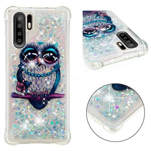 Sweet Gray Owl Dynamic Liquid Glitter Sand Quicksand Star TPU Case for Huawei P30 Pro