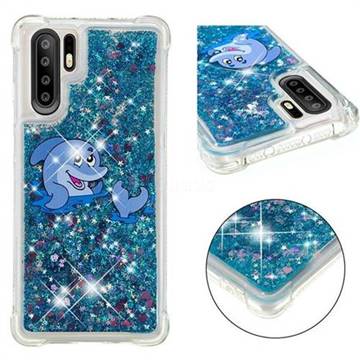 Happy Dolphin Dynamic Liquid Glitter Sand Quicksand Star TPU Case for Huawei P30 Pro