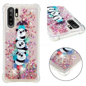 Three Pandas Dynamic Liquid Glitter Sand Quicksand Star TPU Case for Huawei P30 Pro