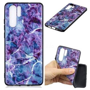 Marble 3D Embossed Relief Black TPU Cell Phone Back Cover for Huawei P30 Pro