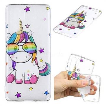 Glasses Unicorn Clear Varnish Soft Phone Back Cover for Huawei P30 Pro