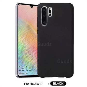 Howmak Slim Liquid Silicone Rubber Shockproof Phone Case Cover for Huawei P30 Pro - Black