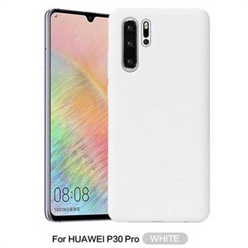 Howmak Slim Liquid Silicone Rubber Shockproof Phone Case Cover for Huawei P30 Pro - White