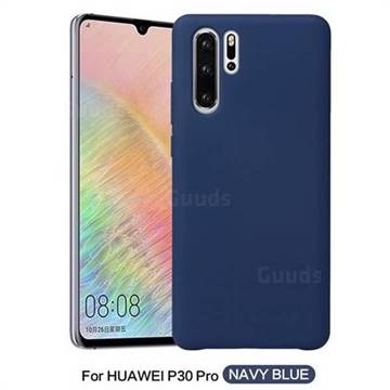 Howmak Slim Liquid Silicone Rubber Shockproof Phone Case Cover for Huawei P30 Pro - Midnight Blue