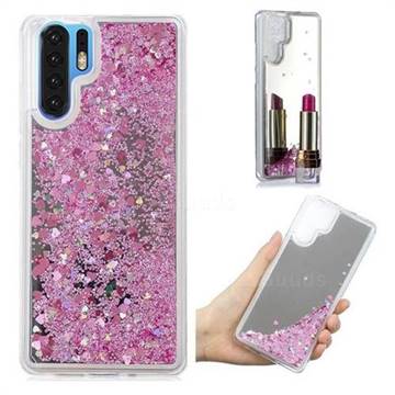Glitter Sand Mirror Quicksand Dynamic Liquid Star TPU Case for Huawei P30 Pro - Cherry Pink