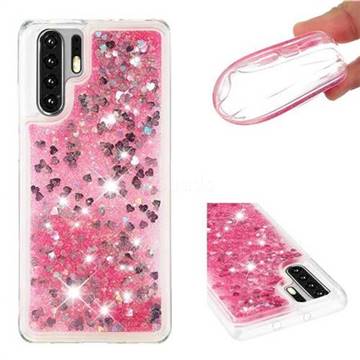 Dynamic Liquid Glitter Quicksand Sequins TPU Phone Case for Huawei P30 Pro - Rose