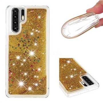 Dynamic Liquid Glitter Quicksand Sequins TPU Phone Case for Huawei P30 Pro - Golden