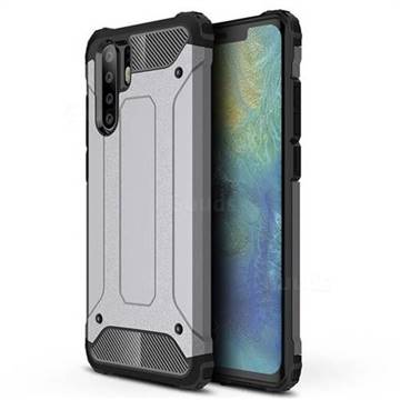 King Kong Armor Premium Shockproof Dual Layer Rugged Hard Cover for Huawei P30 Pro - Silver Grey