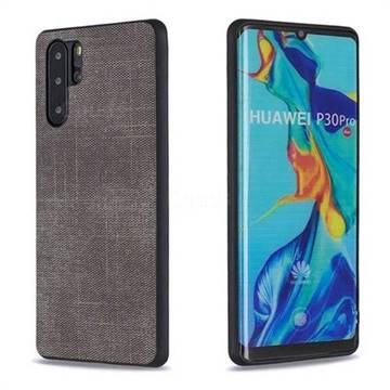 Canvas Cloth Coated Soft Phone Cover for Huawei P30 Pro - Dark Gray