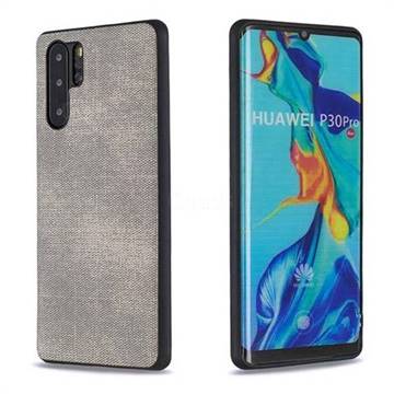 Canvas Cloth Coated Soft Phone Cover for Huawei P30 Pro - Light Gray