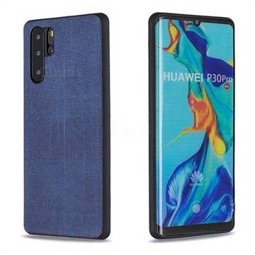 Canvas Cloth Coated Soft Phone Cover for Huawei P30 Pro - Blue