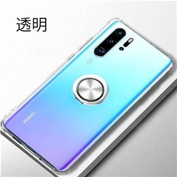 Anti-fall Invisible Press Bounce Ring Holder Phone Cover for Huawei P30 Pro - Transparent
