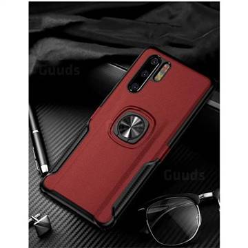 Knight Armor Anti Drop PC + Silicone Invisible Ring Holder Phone Cover for Huawei P30 Pro - Red